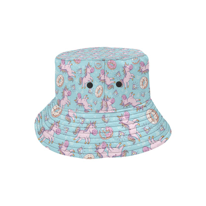 Donut Unicorn Pattern Print Design DN016 Unisex Bucket Hat