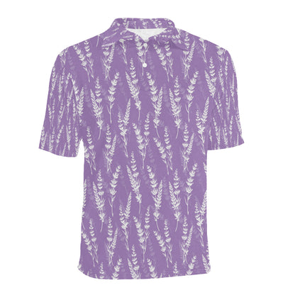 Lavender Pattern Print Design LV08 Men Polo Shirt