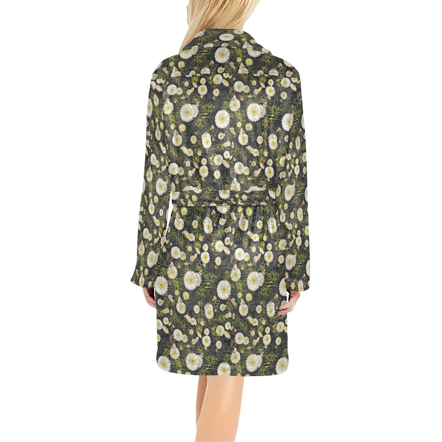 Daisy Pattern Print Design 03 Women's Fleece Robe