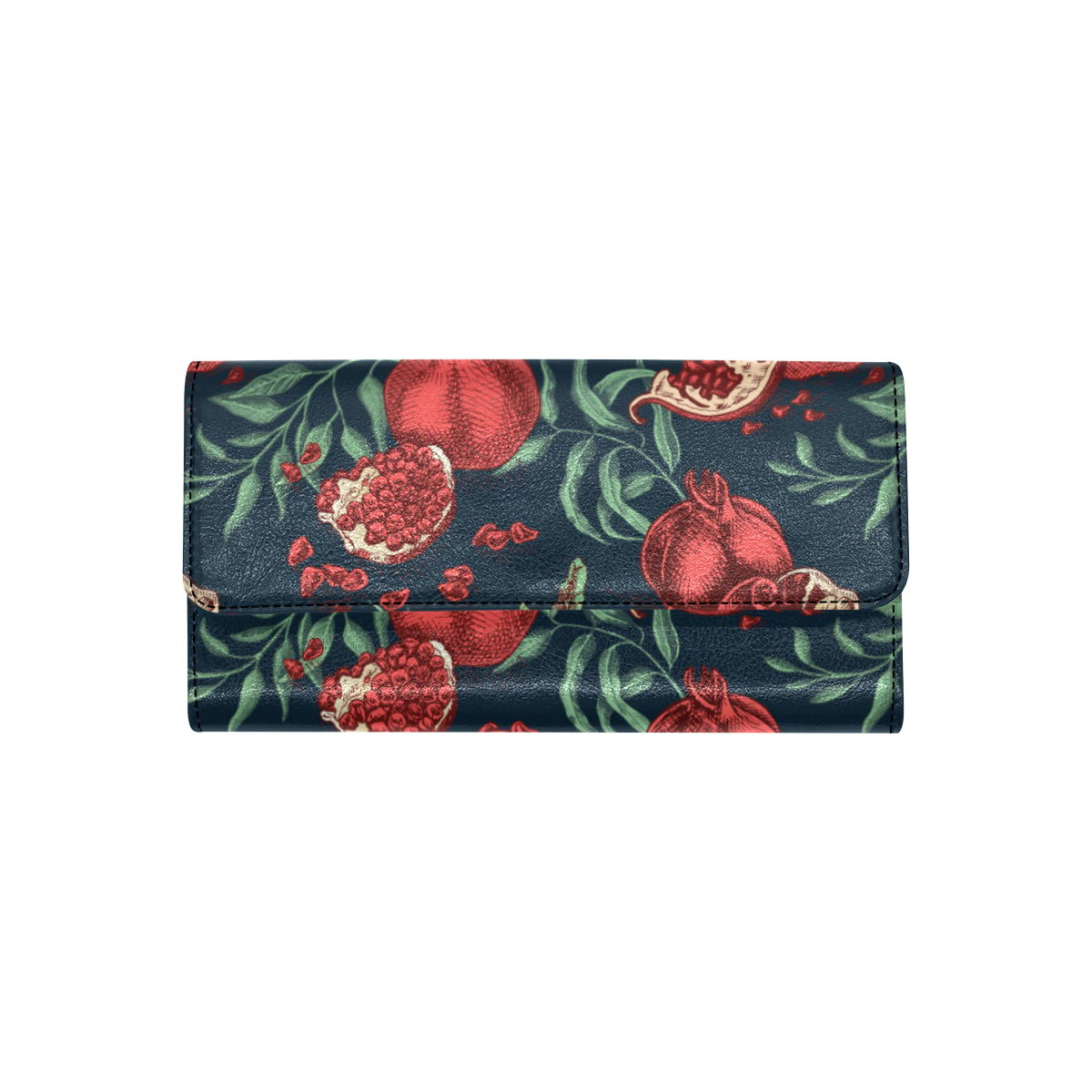Pomegranate Pattern Print Design PG04 Women's Trifold Wallet