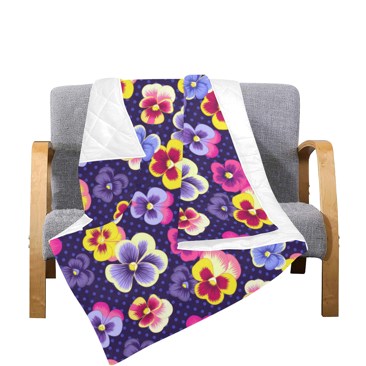 Pansy Pattern Print Design PS04 Premium Quilt