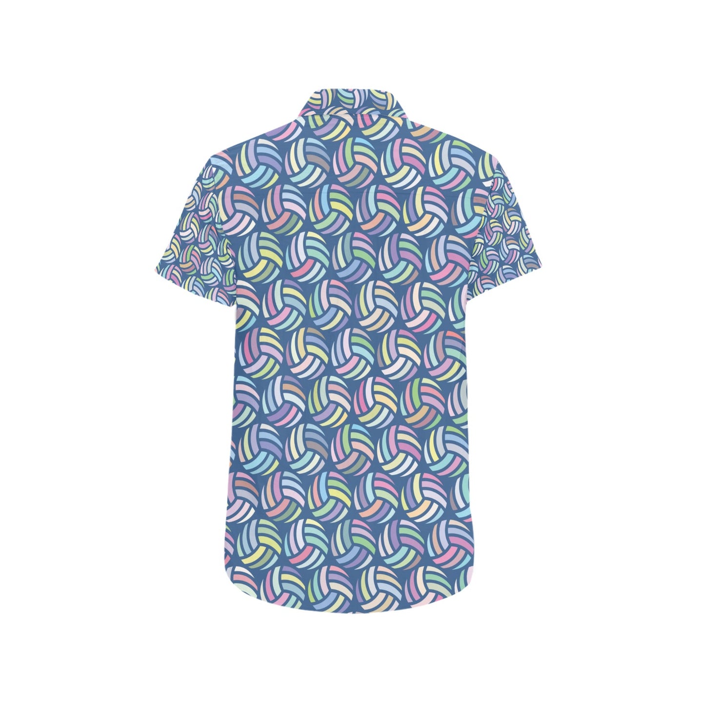 Volleyball Print Design LKS301 Men Short Sleeve Button Up Shirt