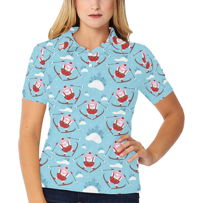 Ski Print Design LKS309 Women's Polo Shirt