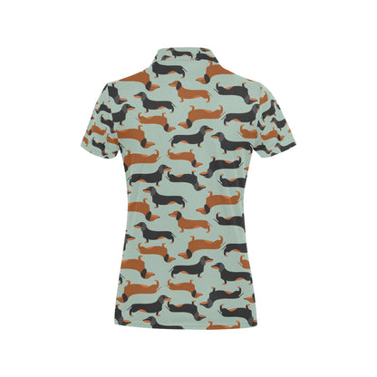 Dachshund Cute Print Pattern Women's Polo Shirt