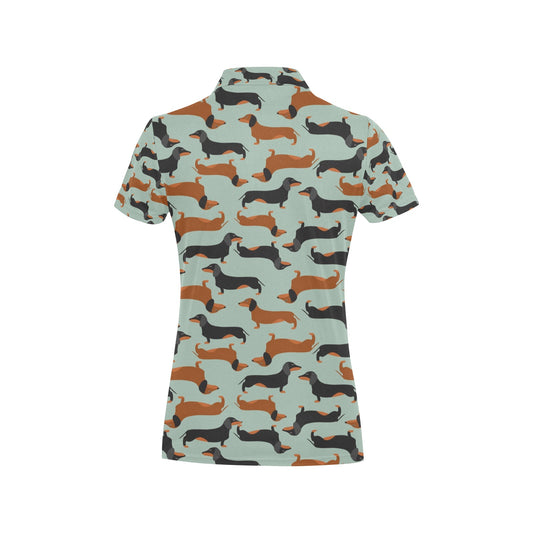 Dachshund Cute Print Pattern Women's Polo Shirt