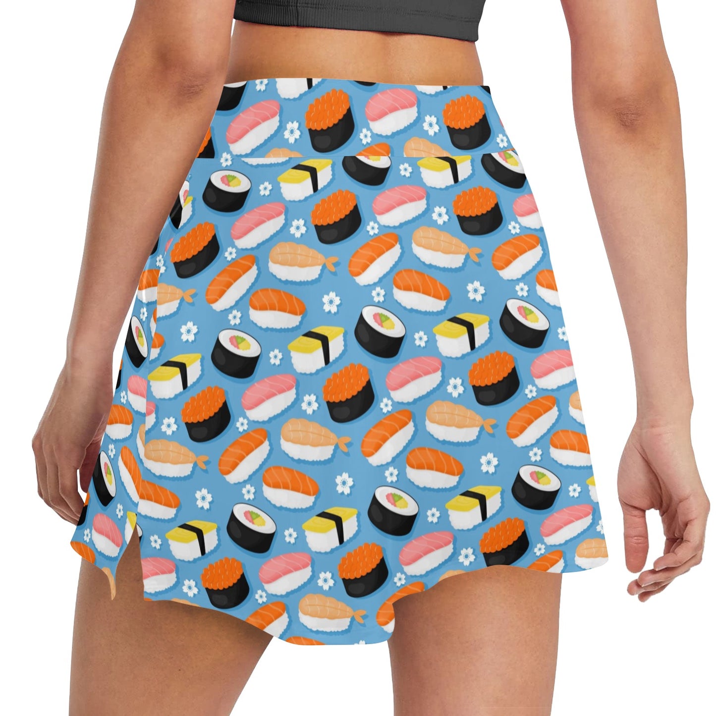 Sushi Print Design LKS304 17" Golf & Pickleball Skort with Pockets
