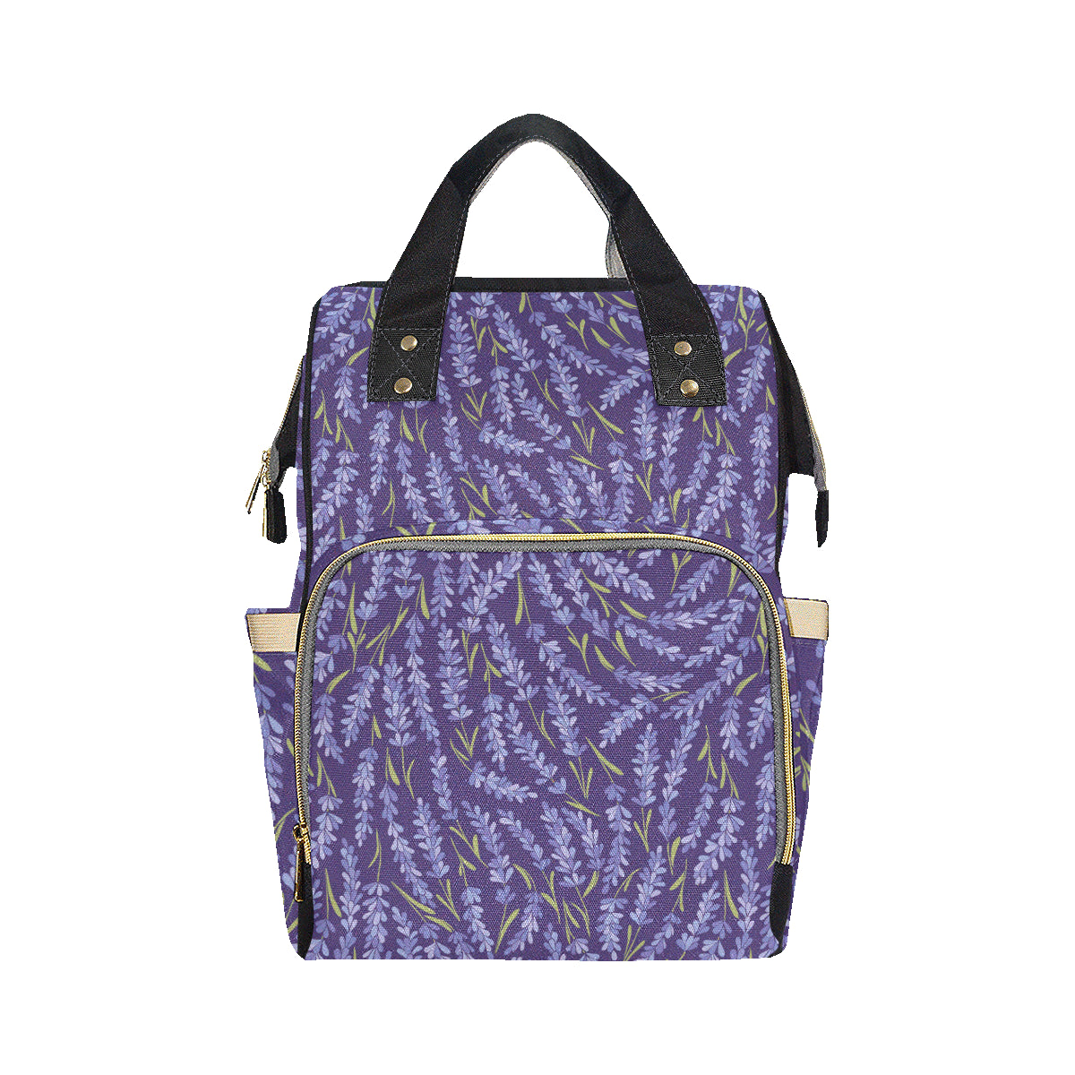 Lavender Pattern Print Design 03 Diaper Bag Backpack