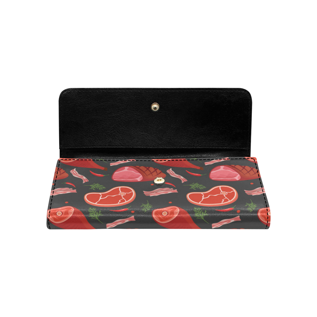 Meat Pattern Print Design 03 Women's Trifold Wallet