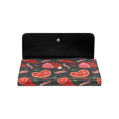 Meat Pattern Print Design 03 Women's Trifold Wallet