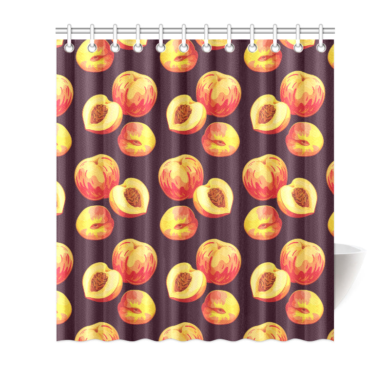 Peach Pattern Print Design A04 Shower Curtain