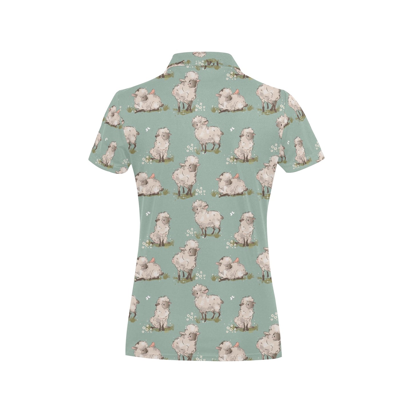 Sheep Print Design LKS405 Women's Polo Shirt