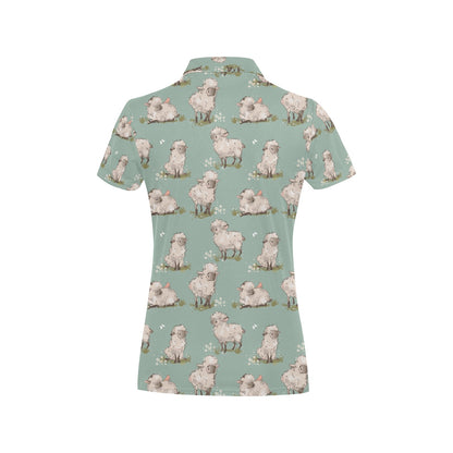Sheep Print Design LKS405 Women's Polo Shirt