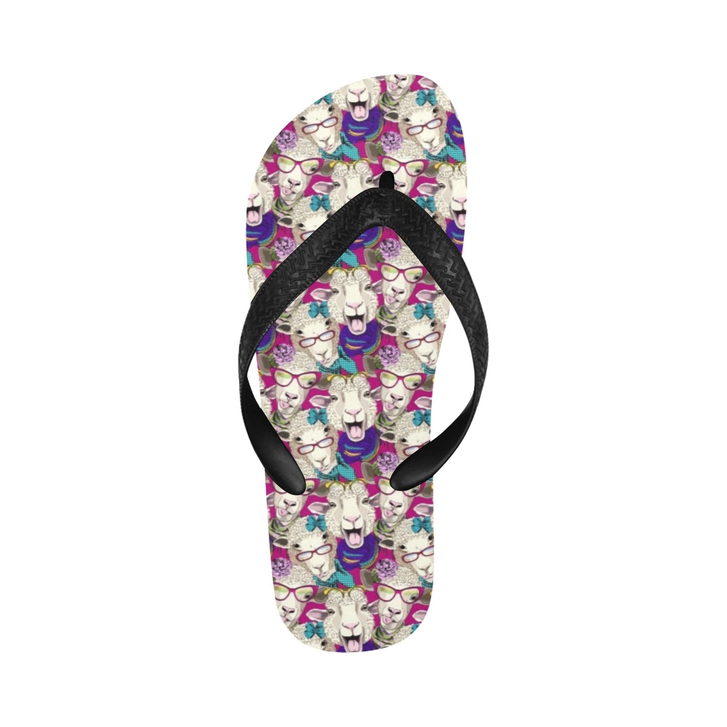 Sheep Print Design LKS403 Flip Flops