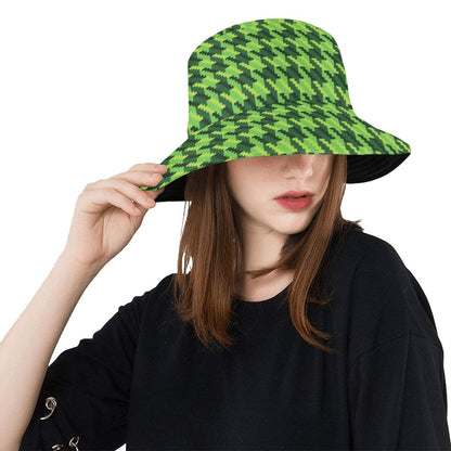 St Patricks Day Houndstooth Pattern Print LKS301 Unisex Bucket Hat