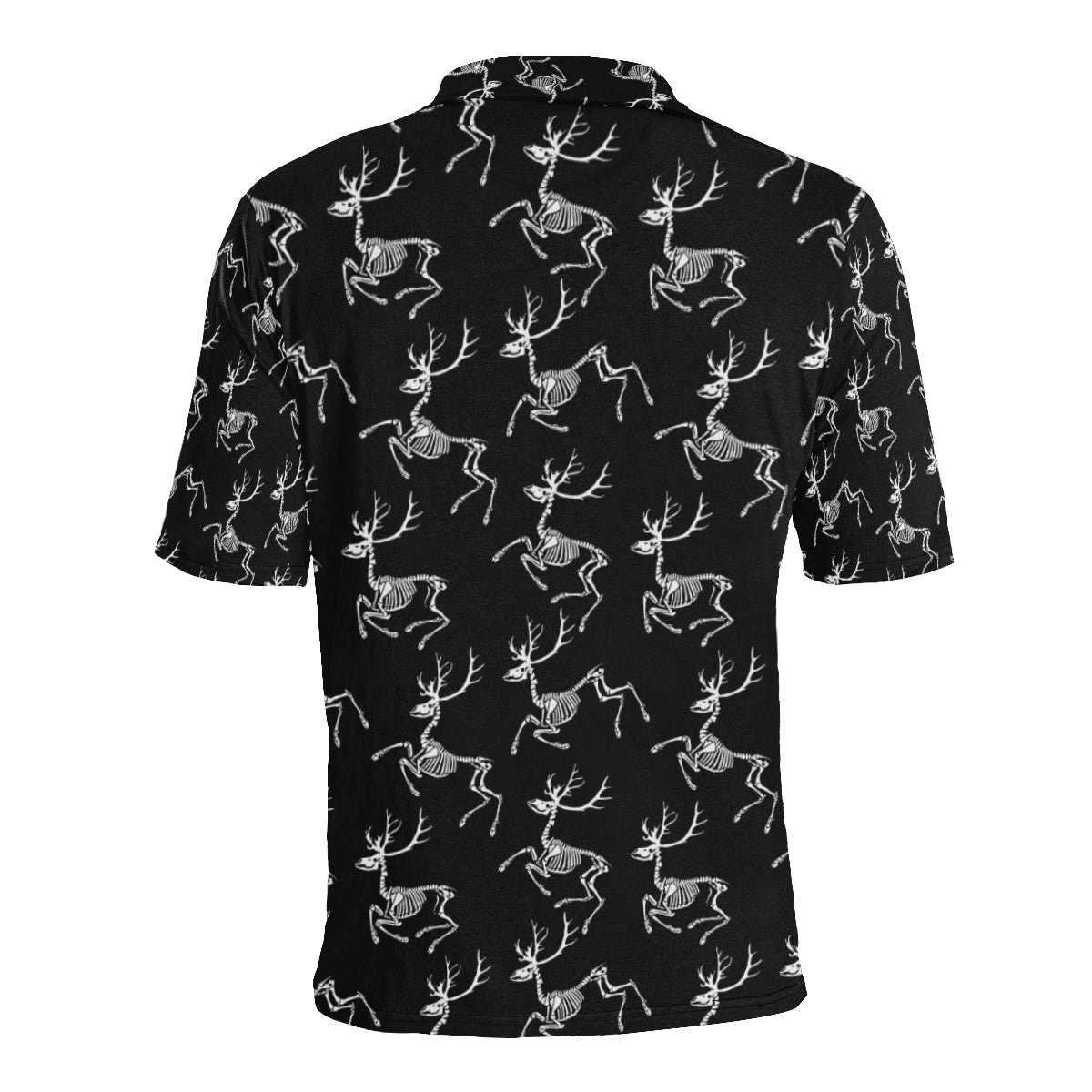 Deer Skeleton Print Pattern Men Polo Shirt