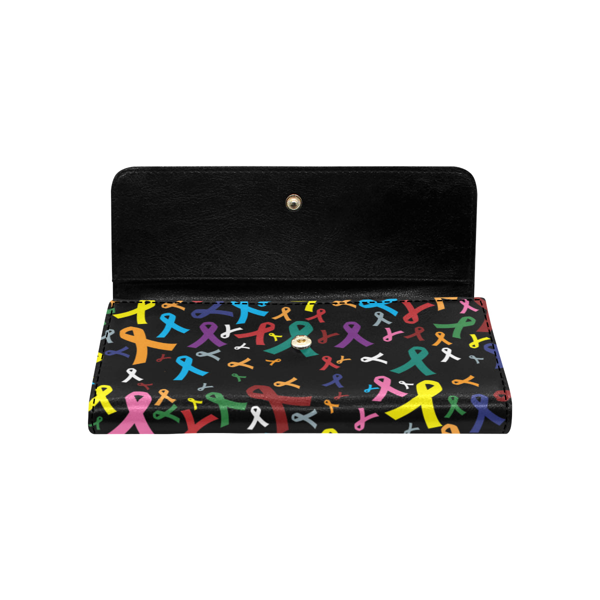 Cancer Awareness Pattern Print Design 03 Women's Trifold Wallet