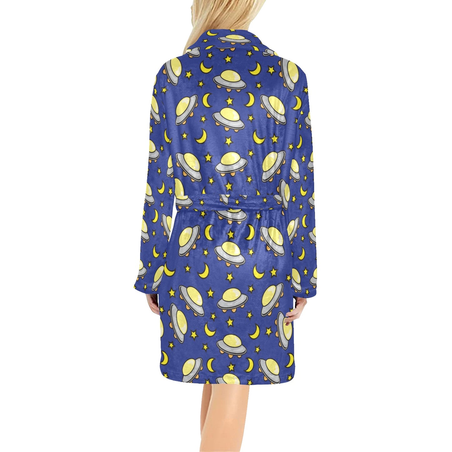 UFO Print Design LKS309 Women's Fleece Robe