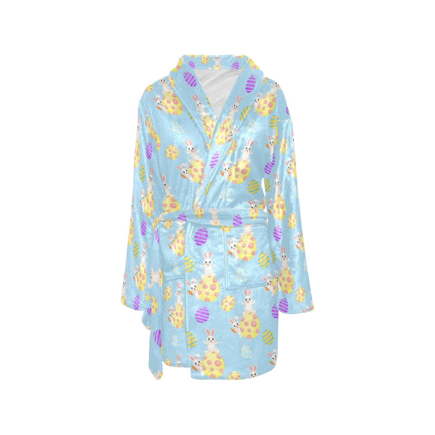 Easter Eggs Pattern Print Design RB015 Women's Fleece Robe