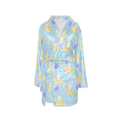 Easter Eggs Pattern Print Design RB015 Women's Fleece Robe