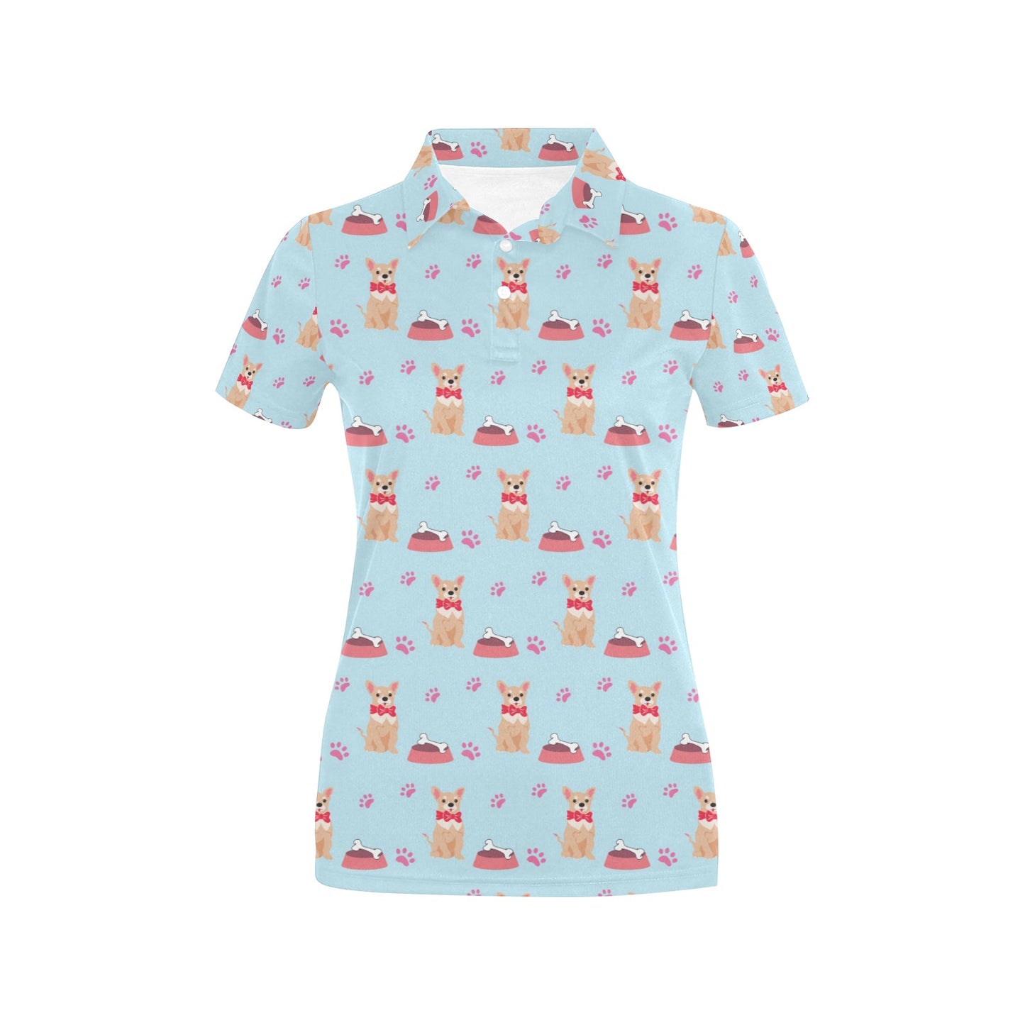 Chihuahua Pattern Print Design 05 Women's Polo Shirt