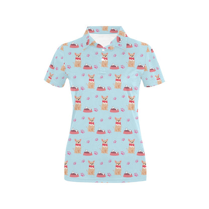 Chihuahua Pattern Print Design 05 Women's Polo Shirt