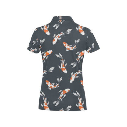 KOI Fish Pattern Print Design 04 Women's Polo Shirt