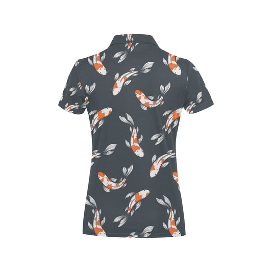 KOI Fish Pattern Print Design 04 Women's Polo Shirt
