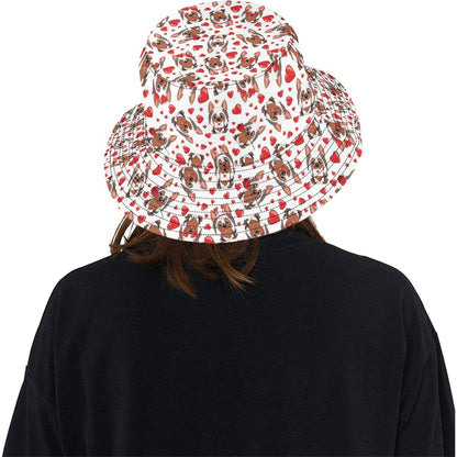 Silky Terriers Heart Print Design LKS302 Unisex Bucket Hat