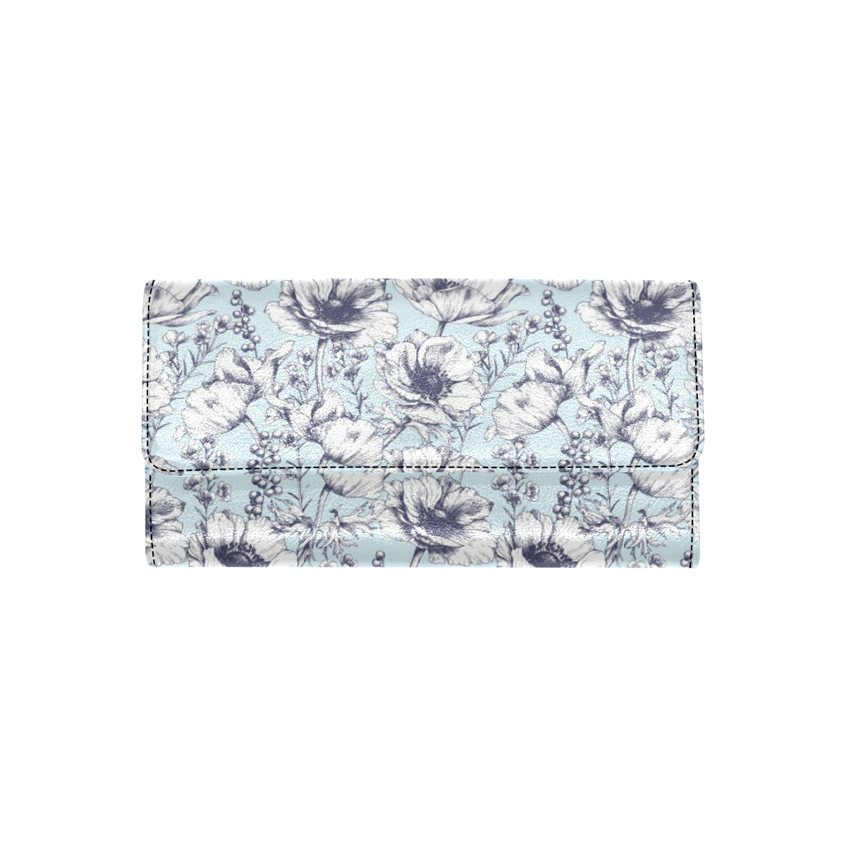 Anemone Pattern Print Design 02 Women's Trifold Wallet