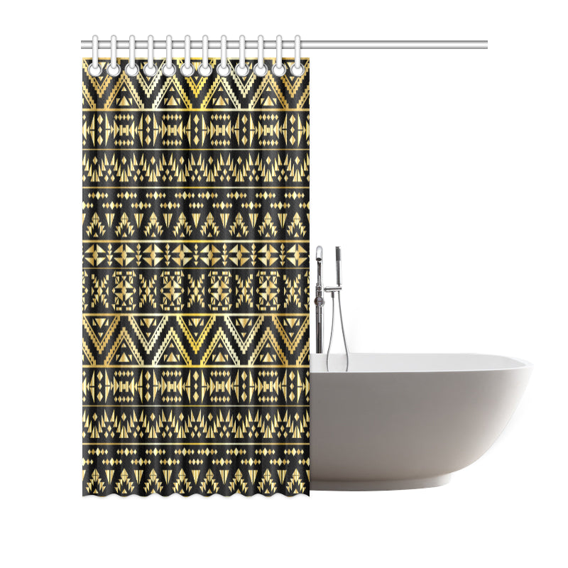 Gold Aztec Tribal Shower Curtain