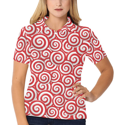 Candy Pattern Print Design 03 Women's Polo Shirt