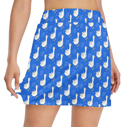 Goose Print Design LKS402 17" Golf & Pickleball Skort with Pockets