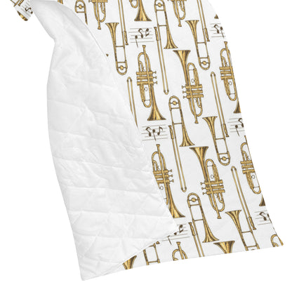 Trombone Pattern Print Design 04 Premium Quilt