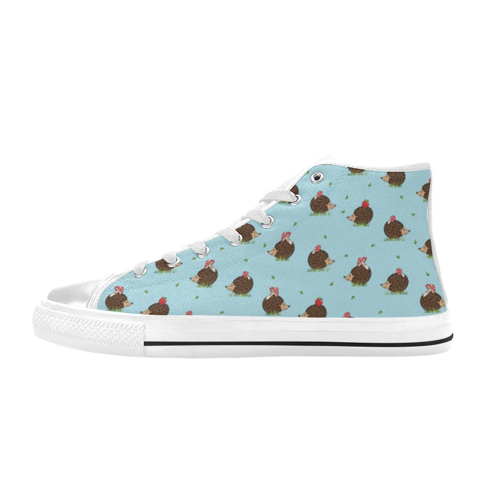 Hedgehog Print Design LKS402 Men's High Top Canvas Shoes
