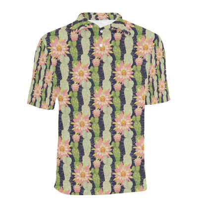 Cactus Pattern Print Design 01 Men Polo Shirt