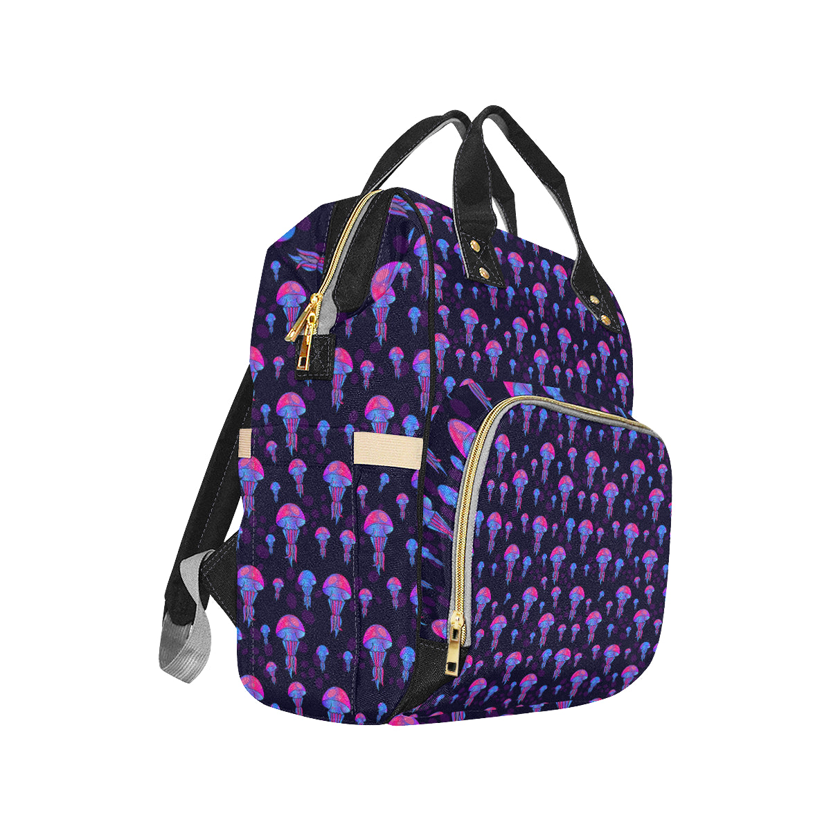 Jellyfish Neon Print Diaper Bag Backpack