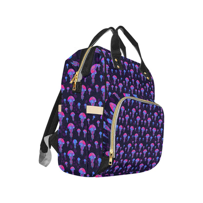Jellyfish Neon Print Diaper Bag Backpack