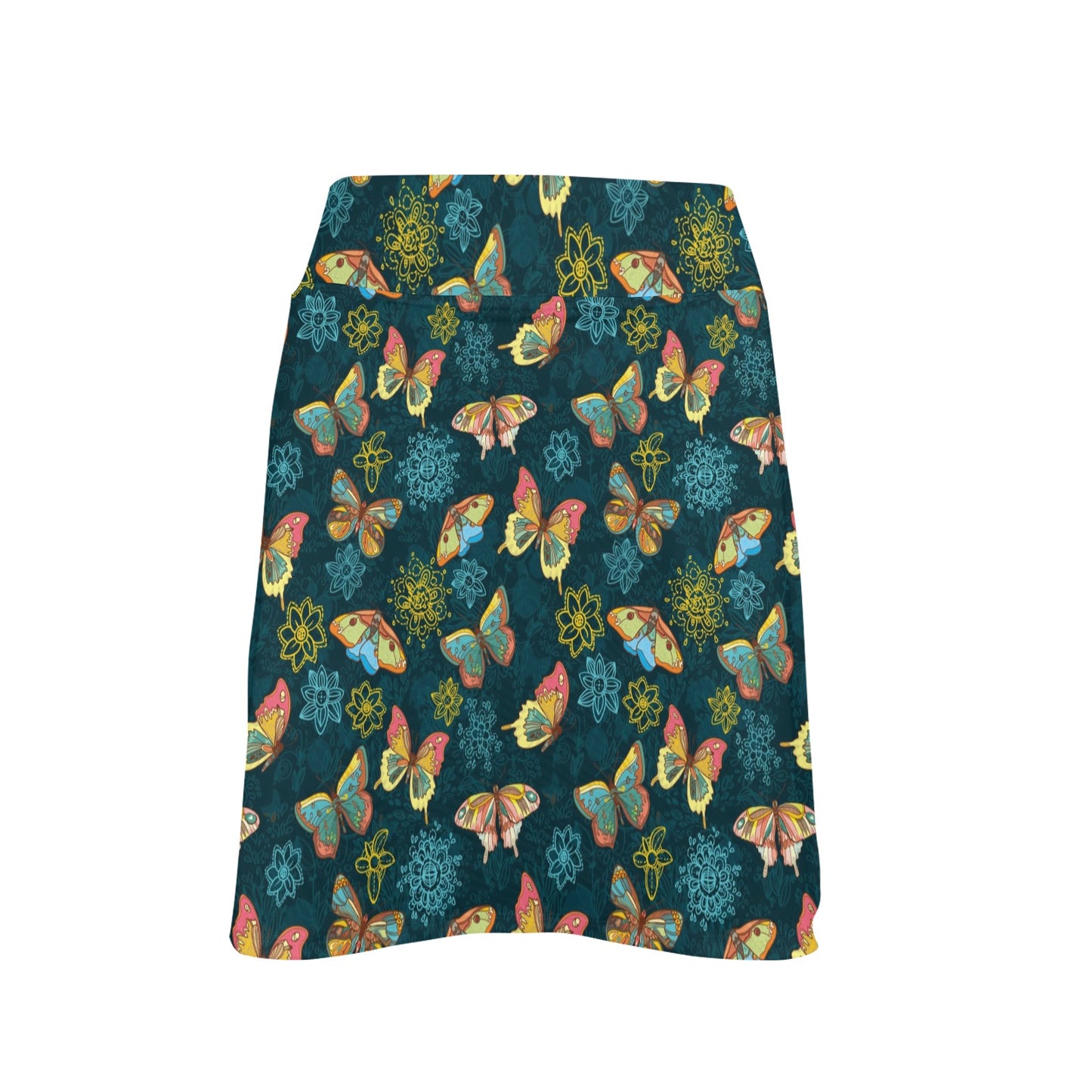 Butterfly Hand Draw Print Pattern 17" Golf & Pickleball Skort with Pockets
