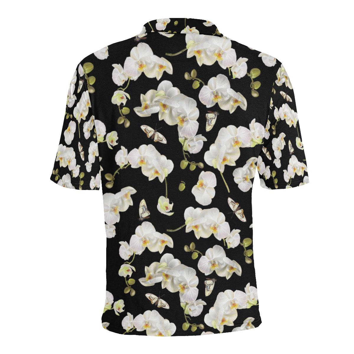 Orchid White Pattern Print Design OR011 Men Polo Shirt