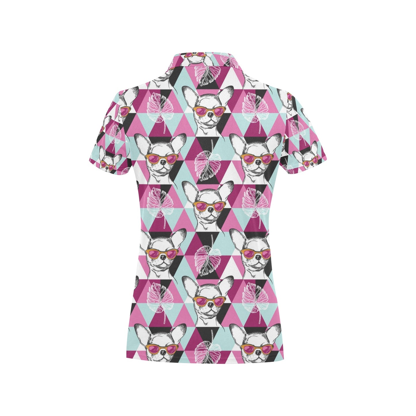 Chihuahua Cute Triangle Pattern Women's Polo Shirt