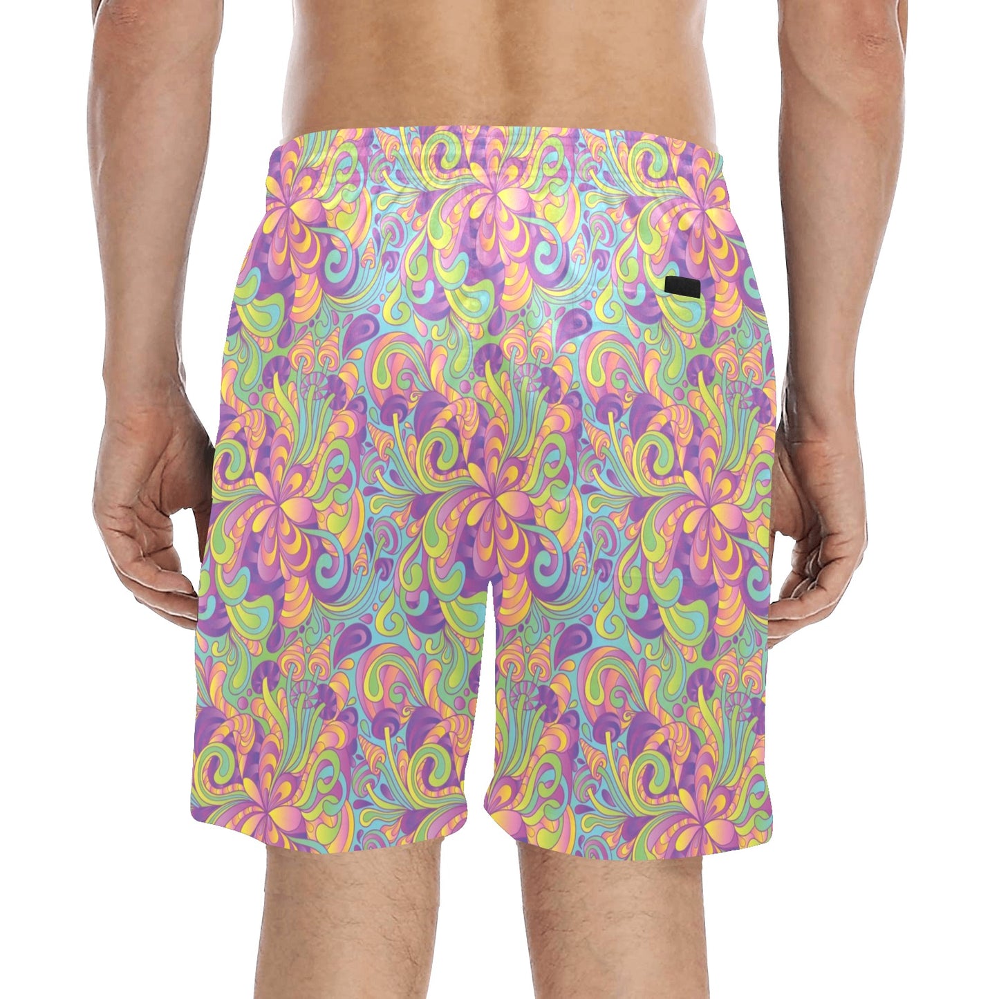 Trippy Print Design LKS306 Men's Swim Trunks Beach Shorts