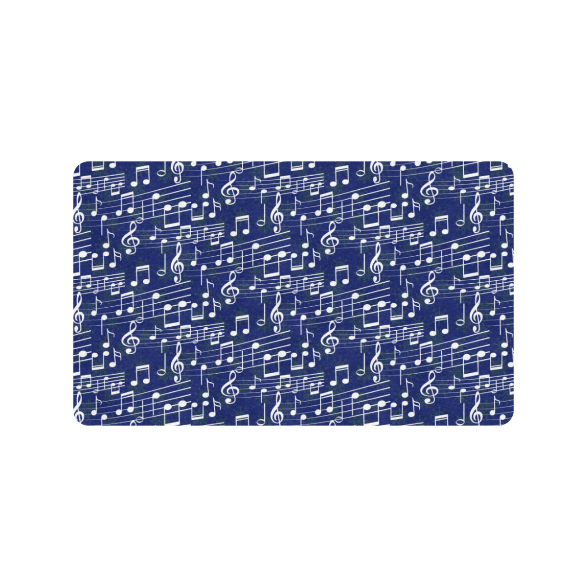 Music Note Blue Themed Print Rubber Doormat