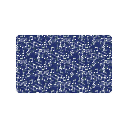 Music Note Blue Themed Print Rubber Doormat