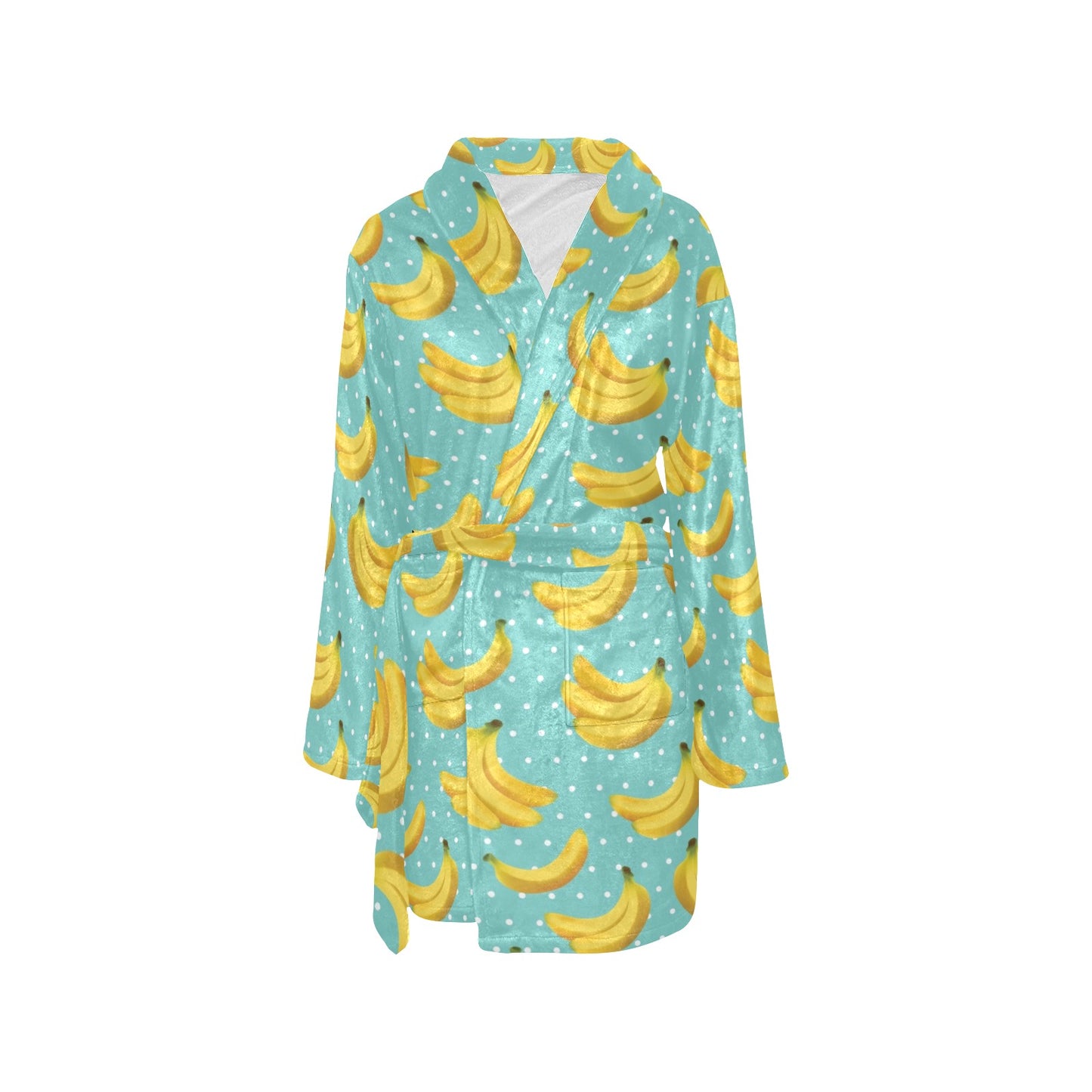 Banana Pattern Print Design BA02 Women's Fleece Robe