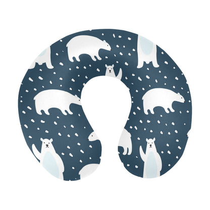 Polar Bear Pattern Print Design A02 U-Shaped Travel Neck Pillow