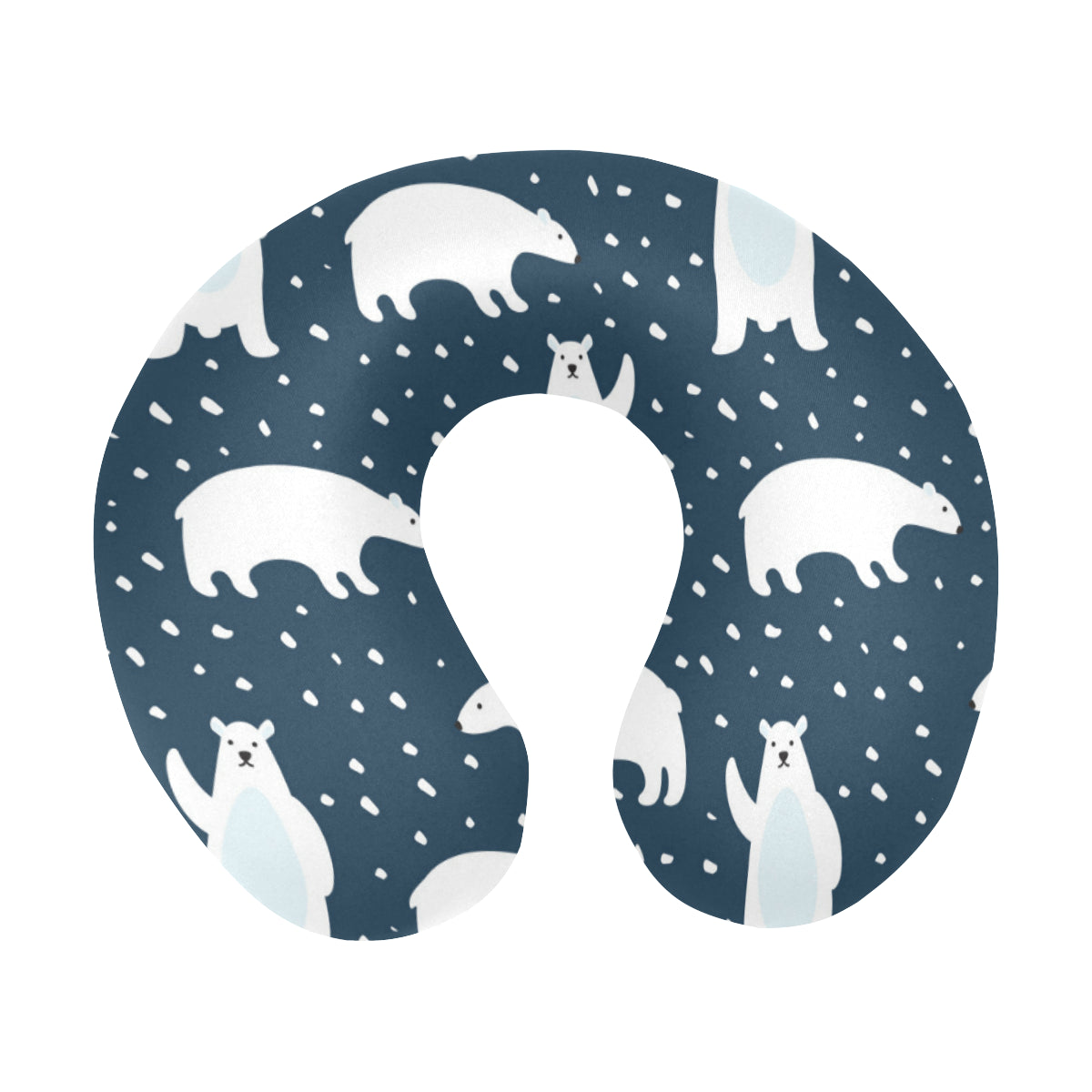 Polar Bear Pattern Print Design A02 U-Shaped Travel Neck Pillow
