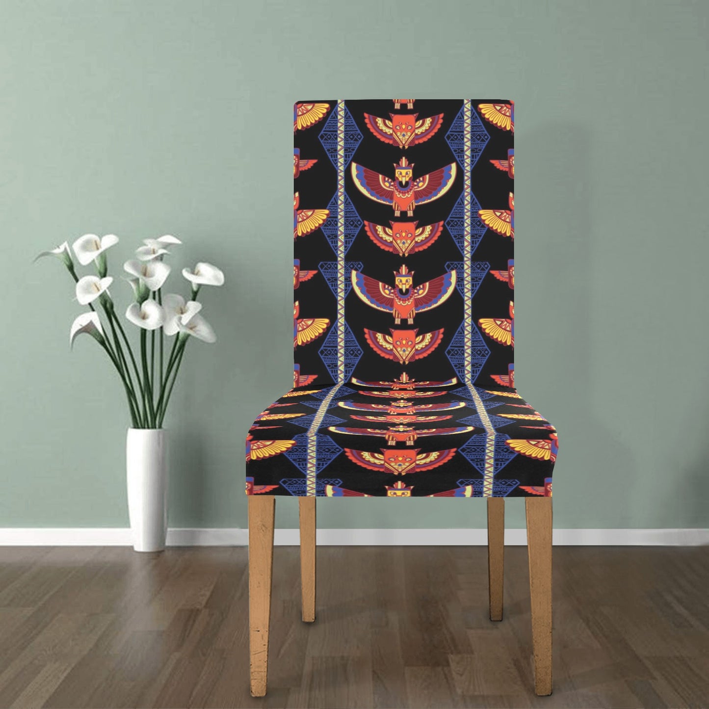 Totem Print Design LKS301 Dining Chair Slipcover
