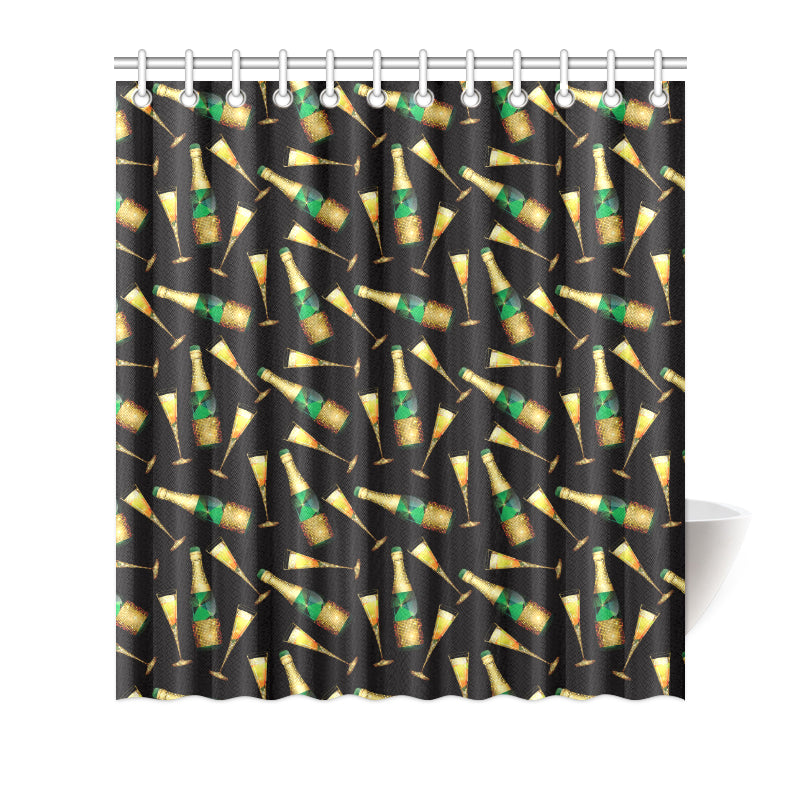 Champagne Pattern Print Design 02 Shower Curtain