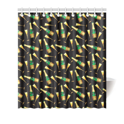 Champagne Pattern Print Design 02 Shower Curtain