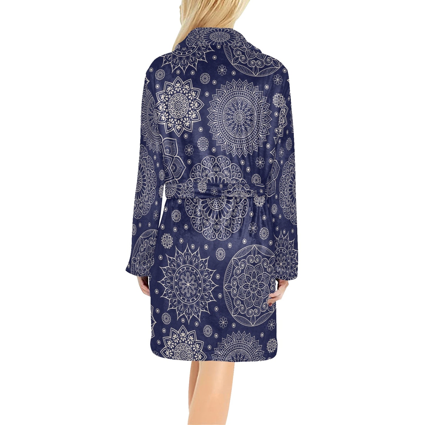 Mandala Pattern Print Design 02 Women's Fleece Robe